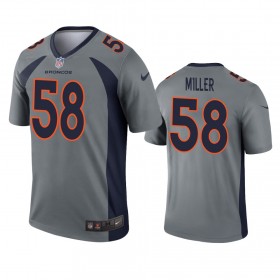 Maillot Denver Broncos Von Miller 58 Gris Inverted Legend - Homme